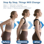 Posture Corrector for Women & Men, Adjustable Upper Back Brace with Anti-Chafing Pads for Neck/Shoulder/Back Pain Relief, Breathable Invisible Posture Brace for Office, Driving, Fitness. (Black, Large)