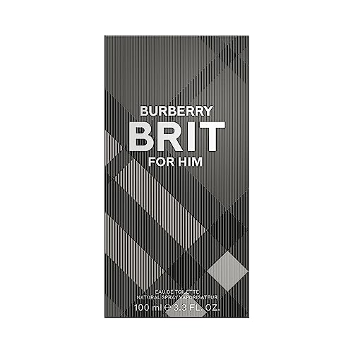 Burberry Brit Eau de Toilette – Woody Men's Cologne – With Notes of Cedarwood, Green Mandarin, Wild Rose & Tonka Bean – Long Lasting Fragrance