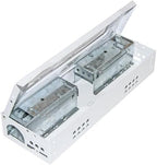 JT Eaton 427CL-WH Speedy Clean Little Pete Extra Narrow Multi Catch Inspection Window and Quick Ramp Compatible Mouse Trap, Clear Lid, White