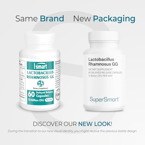 Supersmart Lactobacillus Rhamnosus GG 10 Billion CFU per Day (LGG Probiotic with Inulin) - L. Rhamnosus Supplement | Non-GMO & Gluten Free - 60 DR Capsules