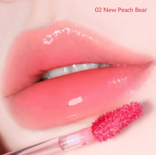 MILKTOUCH Jelly Lip Glow Tint - Hydrating Lip Gloss with Long-Lasting Moisture, Lip Stain, Lightweight, Radiant Shine, Perfect for Daily Use, Valentines Gifts, Korean Lip Oil (02 Peach on Top)