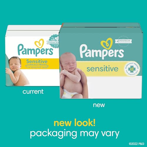 Pampers Baby Wipes, Sensitive, Water Based Wipe, Clinically Proven, Hypoallergenic, and Unscented for Babies, 1008 Wipes Total (12 Flip-Top Packs)