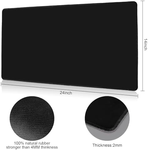 MTG Playmat for TCG Card Playing Game - 2Pcs Black Stitched Play Mat with Tube for Cards Gameplay, MTG, Yugioh, Magic The Gathering (24 x 14 inch)