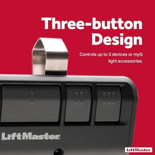 LiftMaster 893LM Security+ 2.0 3-Button Visor Clip Garage Door Opener Remote Control - Compatible only with Security+ 2.0 LiftMaster garage door openers with a yellow programming button