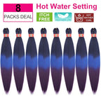ATRAENTE Braiding Hair Pre Stretched,18 Inch 8 Packs Ombre Braiding Hair for Boho Box Braids Yaki Texture Hot Water Setting Soft And Light(18"1B/33/30)