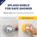 [PETHROOM] Pet Relaxing Grooming Brush Scrubber Shower Wash Head Attachment for Dogs and Cats Spa Washing and Bathing | Dog Cat Hair Deshedding Splash Shield | Massage Rubber Bath Tool