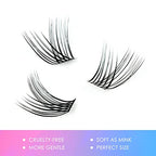 LANKIZ DIY Eyelash Extensions,Individual Lash Extensions Clusters,154 Clusters, Soft and Lightweight 12mm Only Mix Resuale Wide Band Cluster Lashes for Home use (Natural C curl)