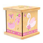 Wooden Piggy Bank for Kids and Adults, Personalized Gift Handmade in USA by BloomOwl, Custom Piggy Bank, Personalized Banks for Kids, Gifts for Baby Boys and Girls (Dance)