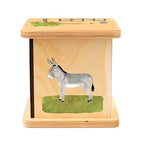 Wooden Piggy Bank for Kids and Adults, Personalized Gift Handmade in USA by BloomOwl, Custom Piggy Bank, Personalized Banks for Kids, Gifts for Baby Boys and Girls (Farm- Blue)