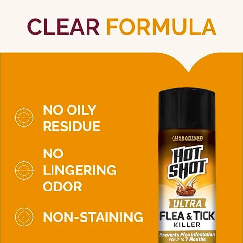 Hot Shot Ultra Flea & Tick Killer (Aerosol), Formula Kills Fleas, Flea Eggs and Flea Larvae, Ticks, Carpet Beetles and Dust Mites, 16 Ounces