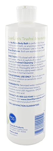 No-Rinse Body Bath, 16 fl oz - Leaves Skin Clean, Refreshed and Odor-Free, Rinse-Free Formula (Pack of 3) - Makes 16 Complete Baths Per Bottle