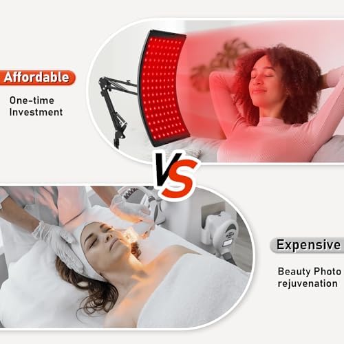 Red Light Therapy Lamp for Body, Infrared Light Therapy Lamps with Stand 660nm Red Light &850nm Near Infrared Light Therapy Lamp Device for Body at Home with Eyes Protection Goggles（Brown Black）