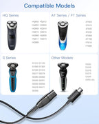 Hidnvefen Type-C Charger Cable Fit for Philips HQ850 Shaver, 8V Power Cord for Philips Norelco Oneblade QP2630 QP2530, One Blade Razor USB-C Electric Shaver Charging Cable, 3.28 FT