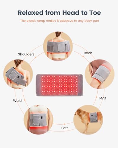 Red Light Therapy Belt for Body, Infrared Light Therapy Device, LED Flexible Wearable Wrap, with Timer for Back Shoulder Waist Muscle Pain Relief,Gift for Woman and Man