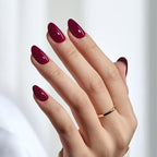 BTArtbox Press On Nails Short - Press on Nails Red Short Oval Nails Fall Fake Nail with Nail Glue, Fit Perfectly, Reusable Glue On Nails in 16 Sizes, Grape