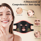 Red Light Therapy for Face, Infrared LED Face Mask Light Therapy 4 Light Waves with 850nm Near Infrared, Portable Rechargeable Red Light Therapy Mask Skincare Device for Facial Rejuvenation