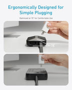 Anker Flat Plug Power Strip 300J with USB Ports, 10-in-1 Ultra Thin Power Strip with 6 AC, 2 USB-A and 2 USB-C Ports,5feet Extension Cord, Desk Charging Station,Home Office College Dorm