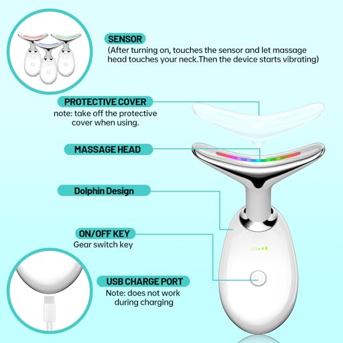 Red Light Therapy for Face, Floverkity LED Face Massager, RED Light Device, at-Home Face Tool for Skin Care (White,7 Light)