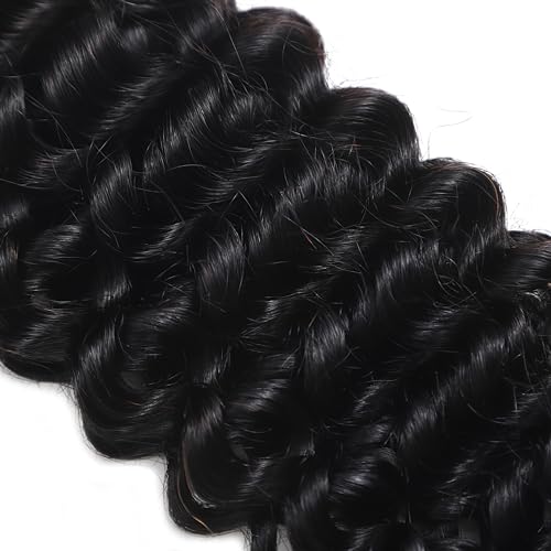 Human Braiding Hair for Boho Braids 2 Bundles 100g 28Inch Water Wave Human Hair Braiding Hair 12A Brazilian Virgin No Weft Hair Extensions for Bohemian Knotless Braids Bulk Human Hair for Braiding