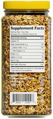 Beekeeper's Naturals - 100% Raw Bee Pollen Granules, Natural Preserved Enzymes, Source of Vitamin B, Minerals, Amino Acids & Protein - Paleo & Keto Friendly, Gluten Free (5.2 oz)
