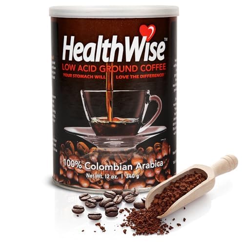 HealthWise Low Acid Ground Coffee | Colombian Arabica | Healthier Coffee for Sensitive Stomachs - Acid Reflux, Heartburn, Gastro Issues | 12 oz - 340 gm (9)