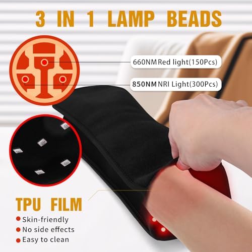 Red-Light-Therapy-for-Hands,Therapy for Finger Wrist,Near Infrared Light Therapy & Red Light Therapy for Body,Dual Wavelength 150 LEDs for Hands Pain Relief(16.5IN*8IN)