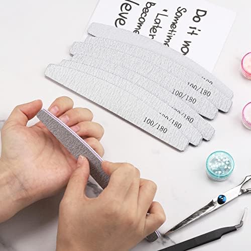 35 Count Nail Files and Buffers 100/180 Grit, Professional Sponge Nail File Manicure Tools for Natural Nails and Acrylic Nails