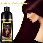 Instant Dark Wine Red Hair Dye Shampoo 3 in 1 for Gray Hair, Natural Hair Color Shampoo for Men & Women, 17.6 FL OZ Herbal Red Hair Shampoo & Red Hair Dye Colors in Minutes