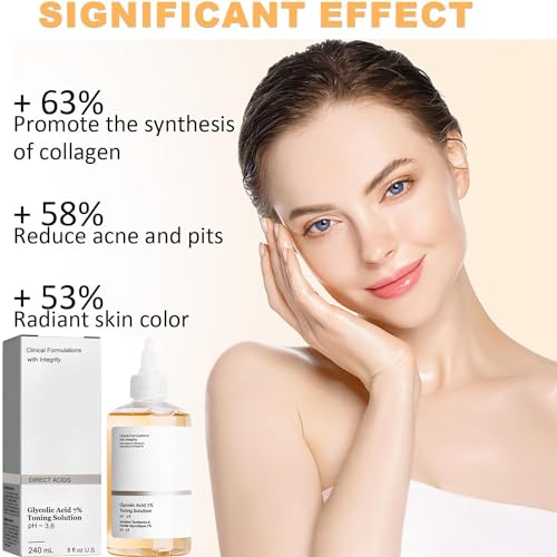 Ordinary Glycolic Acid Toner, Glycolic Acid 7% Toning Resurfacing Solution Wrinkle Exfoliating Serum (8.12 fl.oz)