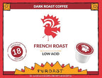 Puroast Low Acid Coffee| French Single Serve Pods | Dark Roast | High Antioxidants & High pH |No Bitter Aftertaste | Reduced Heartburn & GERD Friendly | 24 Count - Compatible with Keurig Brewer