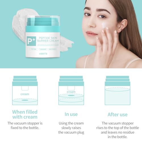 Peptide Moisturizer Cream For Face, Dry Sensitive Skin Protection Barrier Cream For Aging Skin, Anti Aging, Hydrating, Peptide, Ceramide, Panthenol (1.69 FL.OZ)