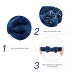 Semato Bachelorette Party Favor Set Bride Spa Headband Bride Headband and Bridesmaid Headband Skincare Headbands for Women Cute Bow Head Bands Party Supplies (navy blue)