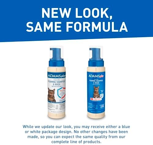 Plus Flea & Tick Foaming Shampoo & Wash for Cats & Kittens Over 12 Weeks ; Sensitive Skin Flea Treatment for Cats and Kittens ; Kills Adult Fleas, Ticks, and Lice On Contact ; 10 Oz