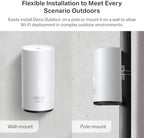 TP-Link Deco Outdoor Mesh WiFi (Deco X50-Outdoor), AX3000 Dual Band WiFi 6 Mesh, 2 Gigabit PoE Ports, 802.3at PoE+,Weatherproof, Works with All Deco Mesh WiFi, Pole/Wall/Tabletop Mount Options,1-Pack