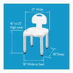 Carex Bath Seat And Shower Chair with Backrest for Seniors, Bath Chair For Elderly, Disabled, Handicap, and Injured Persons, Supports Up To 400lbs, Shower Seat For Inside Shower, Made in USA
