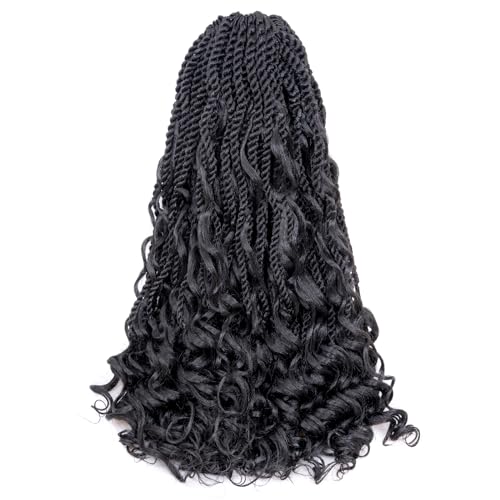 ToyoTress Boho Island Twist Crochet Hair - 18 Inch 8 Packs Short Bob Natural Black Boho Havana Twist Crochet Braids Synthetic Braiding Hair (18 Inch,1B-8P)