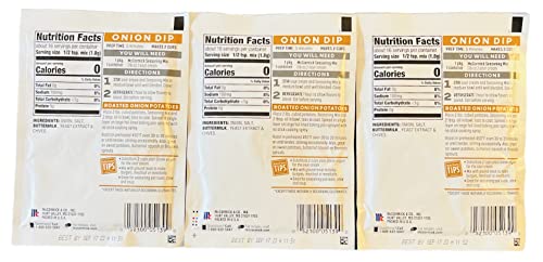 French Onion Dip and Seasoning Mix Bundle: Comes with Three 1 oz Packets of McCormick Just 5 Simple Ingredients Classic French Onion Dip & Seasoning Mixes and 1 Leftover/Storage Container