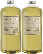 A LA MAISON French Liquid Hand Soap Refill, Rosemary Mint - Natural Hand Wash Made with Essential Oils - Biodegradable, Plant-Based, Vegan, Cruelty-Free, Alcohol & Paraben Free (33.8 oz, 2 Pack)