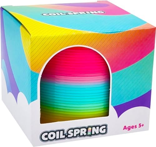 The Dreidel Company Plastic Multicolor Coil Spring, Goody Bag Fillers, Party Favor for Kids, 3" Inches (80mm) (40-Pack)