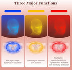 Red Light Therapy for Face, 3 Modes Portable Led Face Mask Light Therapy with Remote, Near-Infrared 850 Red Light Therapy Mask with Timing Function, Red Light Therapy at Home 180 LED Beads