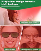 LIGHTMEUP Red Light Therapy Glasses Eye Protection for Infrared & LED Light Sessions Lightweight Goggles