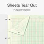 Adams Analysis Pad, 8 1/2" x 11", 100 Pages (50 Sheets), 6 Columns, Green