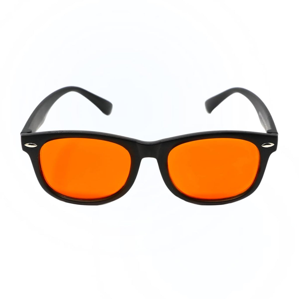 DefenderShield Blue Light Glasses For Kids – Kids Blue Light Glasses Girls and Boys With Orange Lenses (99% Blue Light Blocking) For Screens – Lightweight, Flexible & Shatterproof Black Fit Frames