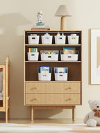 White Plastic Bins/Storage Organizers - Pantry Baskets, Bins for Shelves, Organizer and Storage for Bathroom, Bedrooms, Kitchens and More - Large Size (1 Pack)