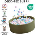 Ball Pit for Toddlers 35.43''x11.81 Baby Ball Pits Soft Memory Foam Ball Pit Round Kids Ball Pit Indoor Game Kids Play Ball Pool Ideal Gift for Girls and Boys (Sage Green, NO Balls)