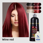 Hair Dye Shampoo for Gray Hair – 3-in-1 Natural Color, Shampoo & Conditioner – Ammonia-Free, Long-Lasting – 500ml – Quick & Easy Coverage for Men & Women (Wine Red)