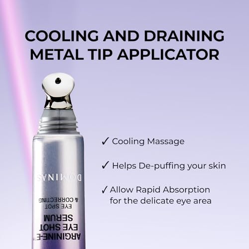 Atclinic Arginine-e Caffeine Eye Serum (0.67fl oz) - Korean Skincare Eye Gel Cream for Dark Circles, Puffiness, and Wrinkles with Guasha Applicator. Niacinamide