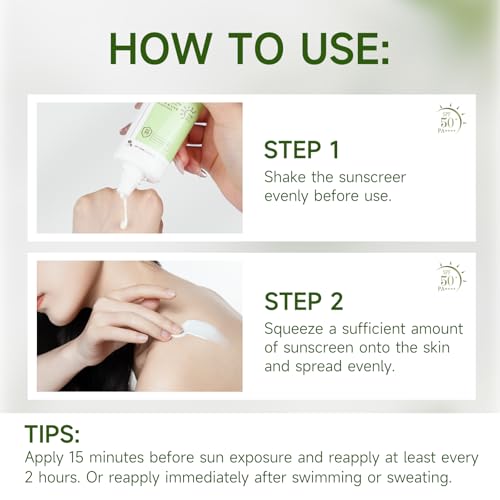 Centella Sunscreen SPF50 PA++++ Calming Moisture Facial Sunscreen Centella Asiatica Korean Sunscreen Matte No White Cast Face Sun Screen for Oily Sensitive Skin