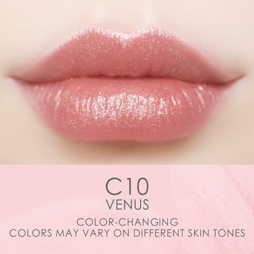 Catkin Tinted Lip Balm Glitter Lip Stain Ultra Hydrating Lip Moistrurizer Chapstick with Vitamin E Nourishing For Cracked & Dry Lips 0.12 oz C10 Venus - Peach Pink