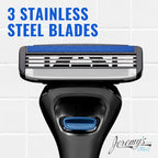 Jeremy's Razors for Men - Precision 5 Razor Blade Refills - 8 Cartridges (Fits All 2nd Gen Jeremy's Handles) - Precision Trimmer, Stainless Steel Design, Lubricating Strip - Men's Shaving Blades